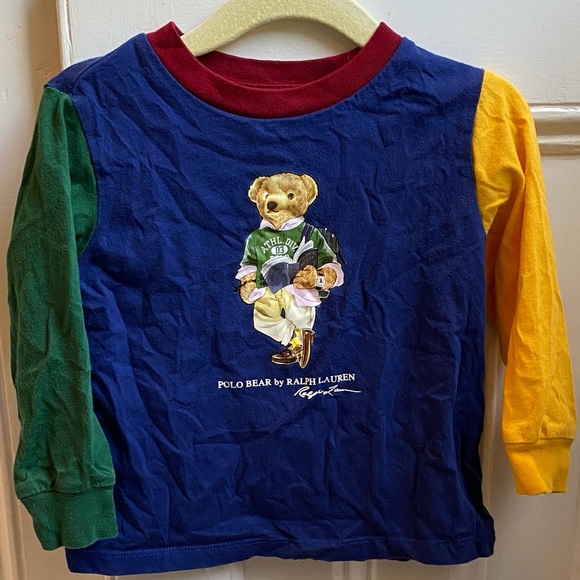 Ralph Lauren Kids Multicolor Polo Bear Long Sleeve Tee - Picture 1 of 2